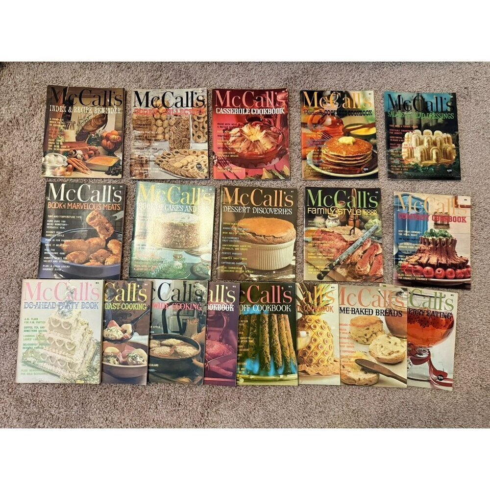 McCall’s Cookbooks | Lot of 18 Vintage Books | 1960s Recipes